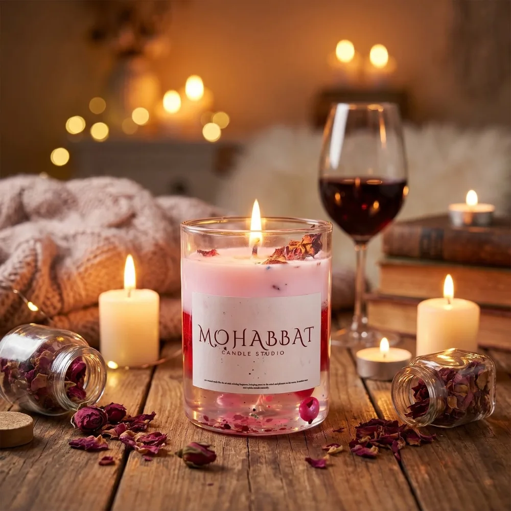 Mohabbat Rose Glow Scented Jar Candle, photo 2
