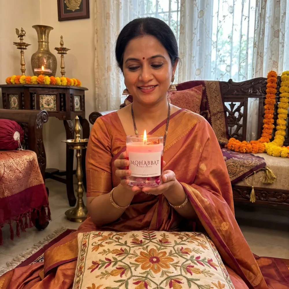 Mohabbat Rose Glow Scented Jar Candle, photo 4